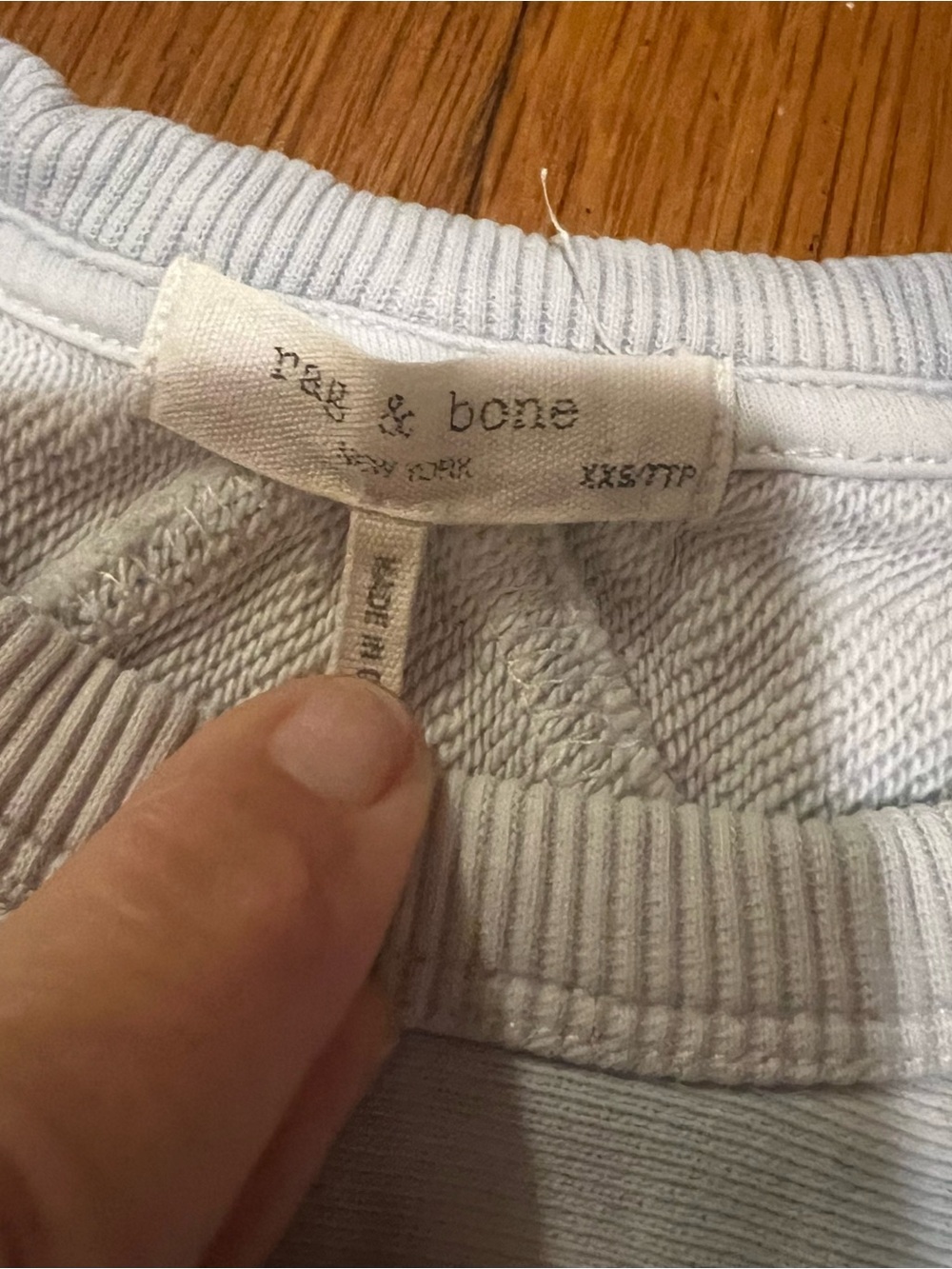 rag & bone Women's Light Blue Tie-Dye Crewneck Sweatshirt - Picture 6 of 11
